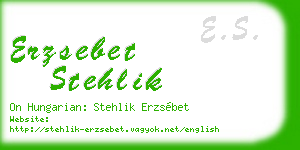 erzsebet stehlik business card